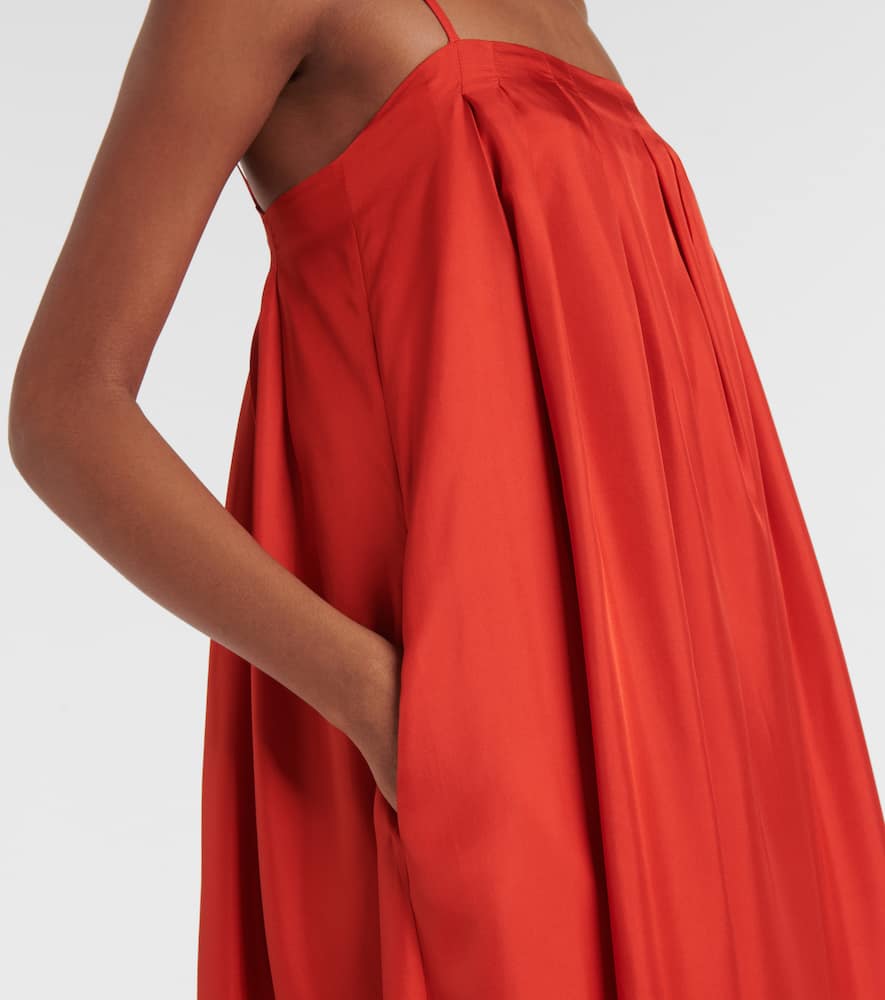 Heather silk twill maxi dress