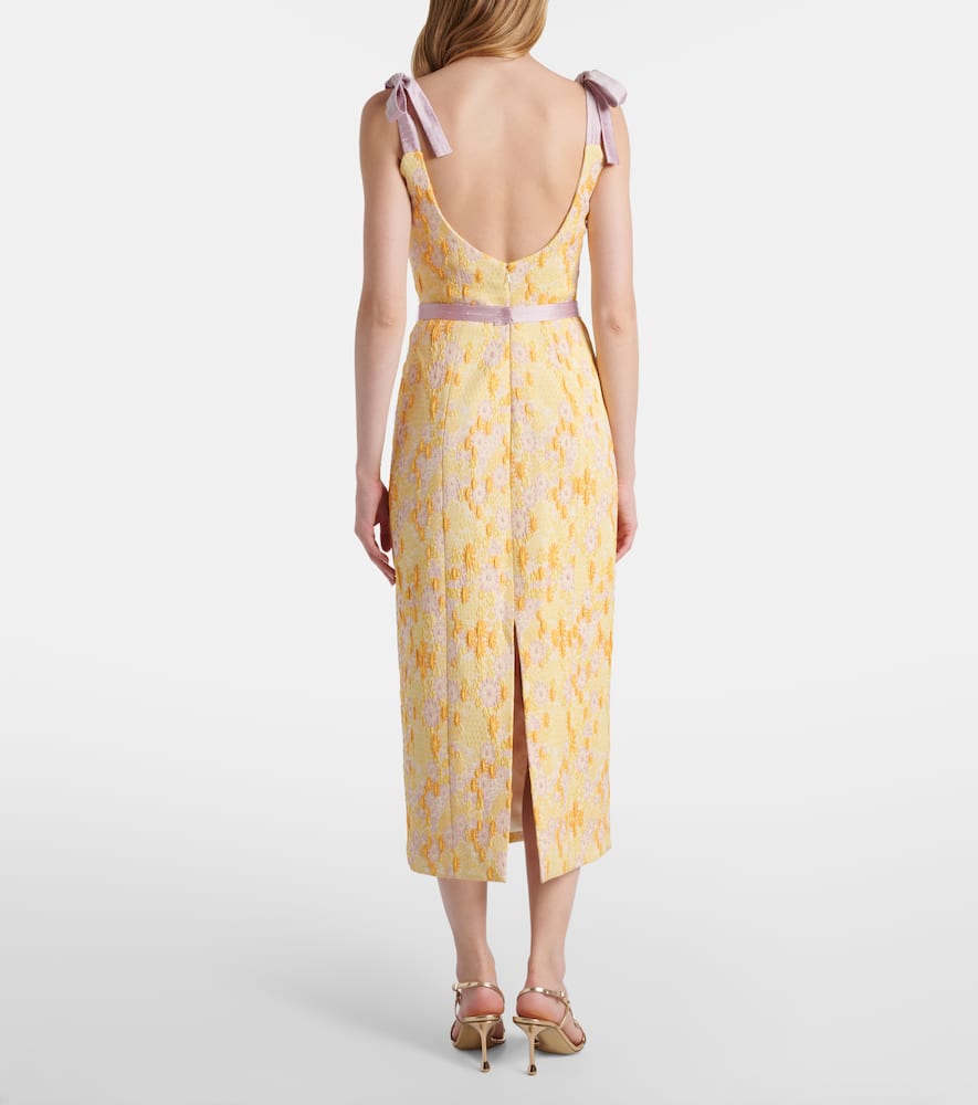 Acacia embroidered brocade corset dress
