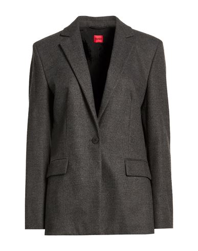 Woman Blazer Charcoal Size 8 Polyester, Viscose, Elastane