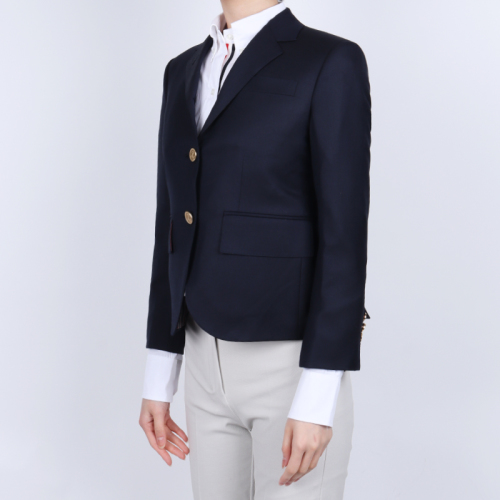 Cropped single-breasted blazer