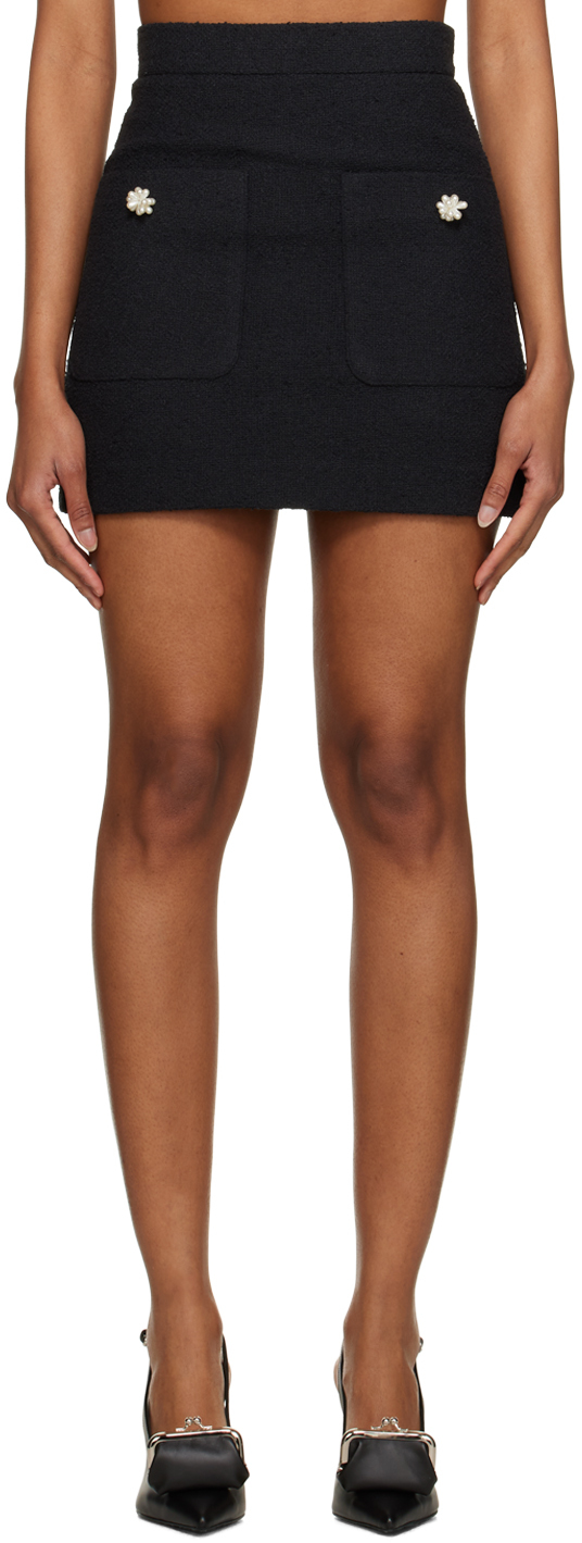 Black patch pocket mini skirt