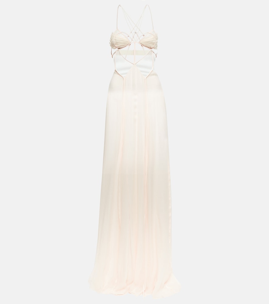 Nensi Dojaka Bridal cutout silk chiffon gown