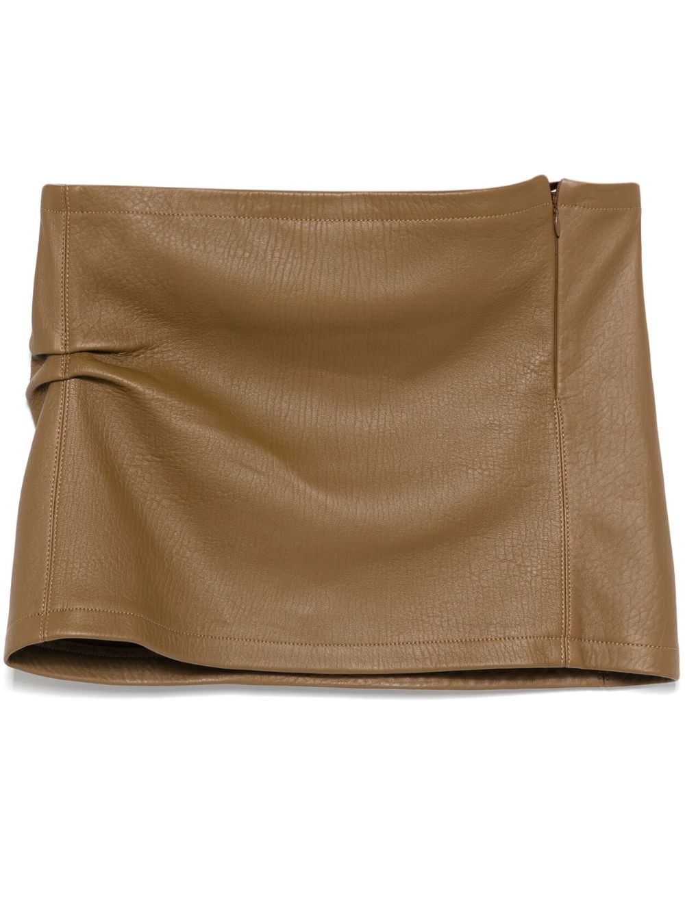 Leather mini skirt - Brown