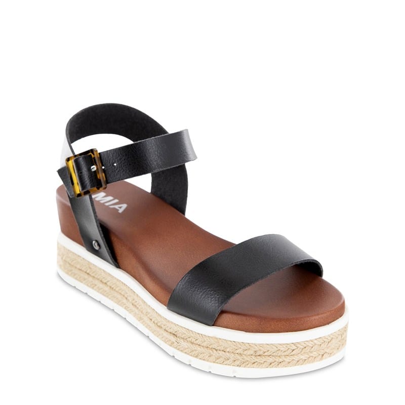 Women's Kiera Espadrille Platform Sandals (Black)