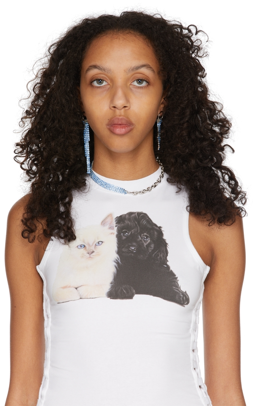 SSENSE Exclusive Silver &amp; Blue Shannon Choker Necklace