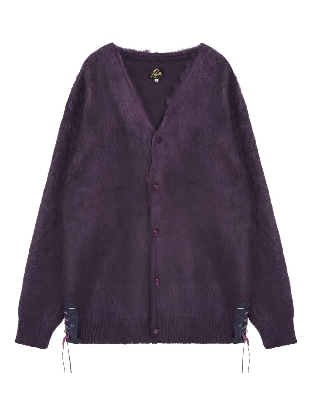 Lace-up detail cardigan - Purple