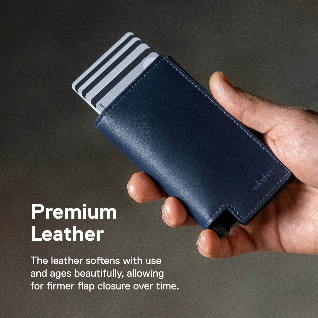 Men's Wallet - Perforated Brown Pro Premium Slim Men's Wallet Trackable Wallet Leather Smart Wallet RFID Blocking