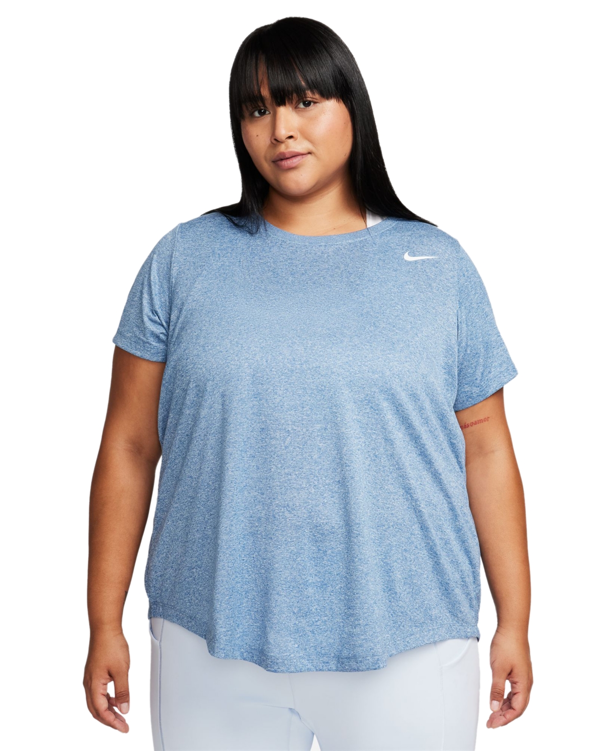 Plus Size Active Dri-fit Women's Short-Sleeve Logo T-Shirt - Court Blue/pure/htr/white