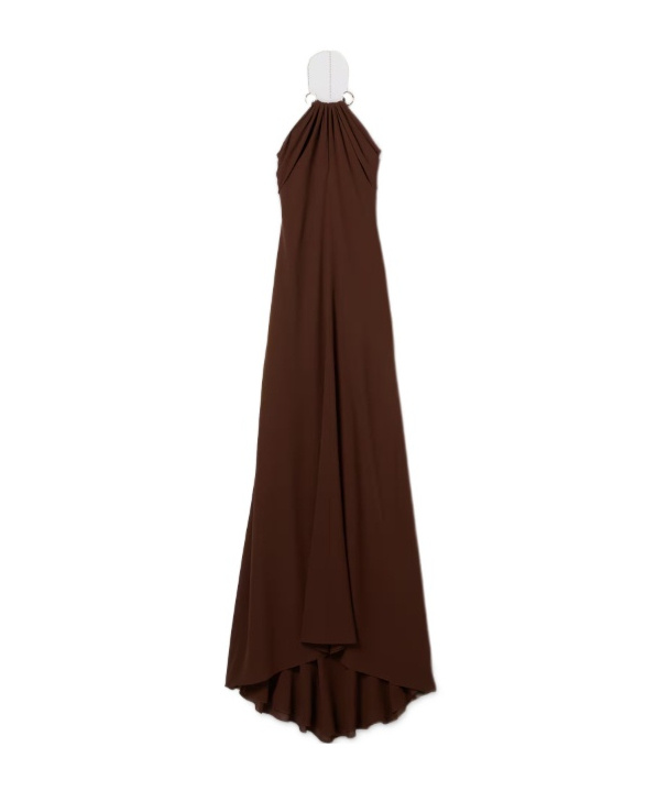 Silk crêpe long dress