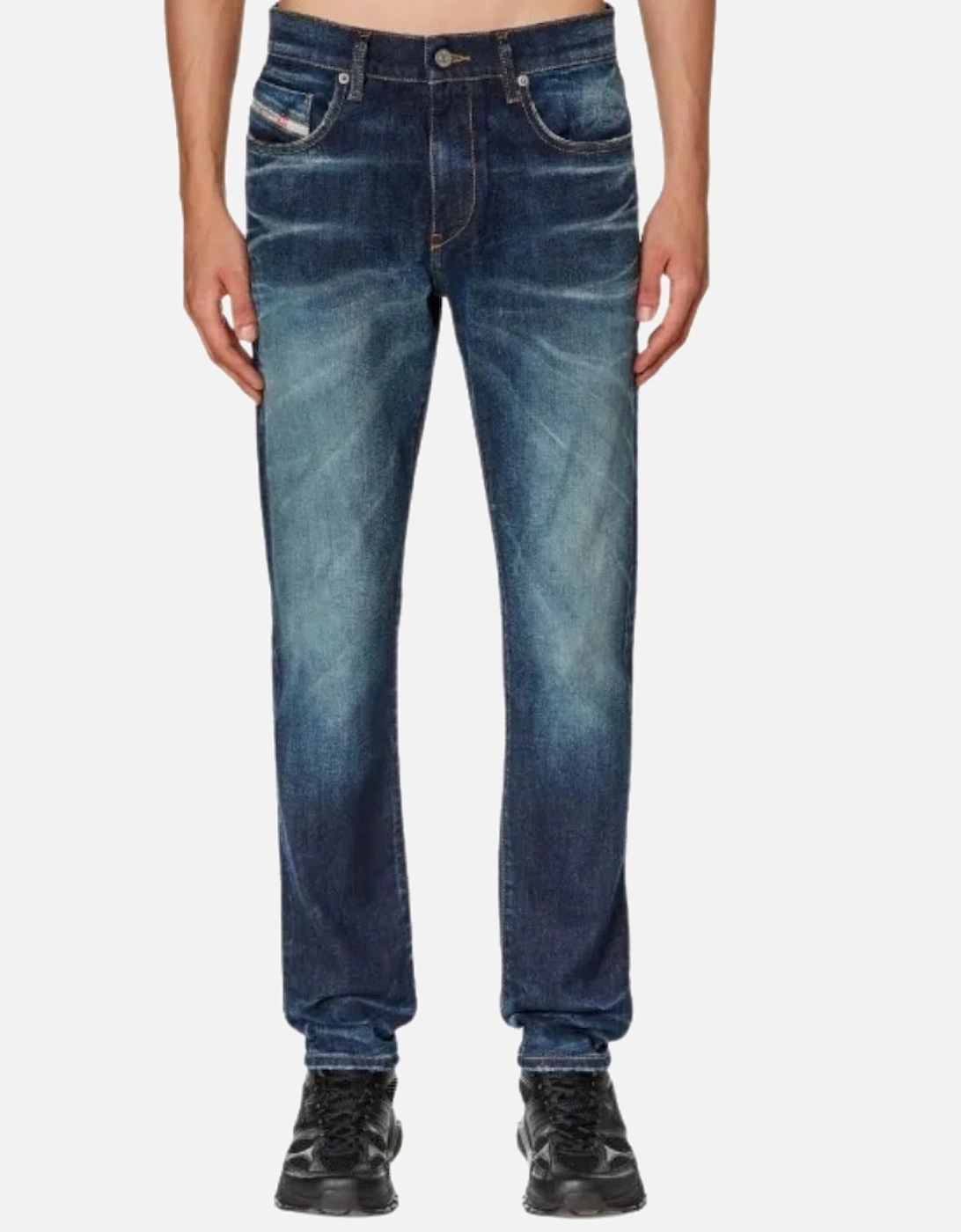 Men's Diesel 2019 D-Strukt Dark Blue Distressed Wash Jeans - Size: 30/32