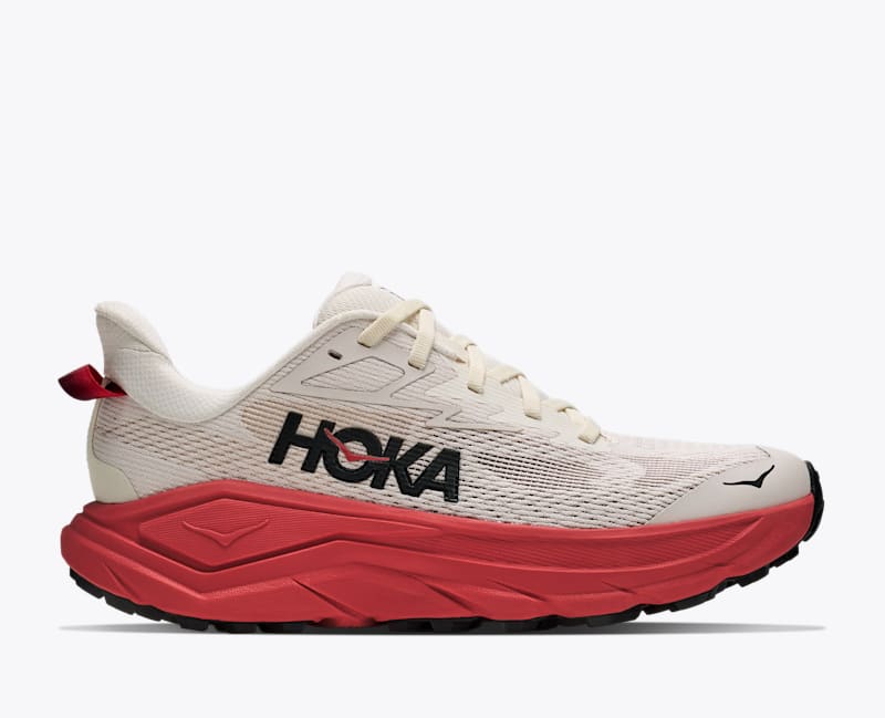 HOKA Women's Challenger 8 Shoes in Alabaster/Burnt Red