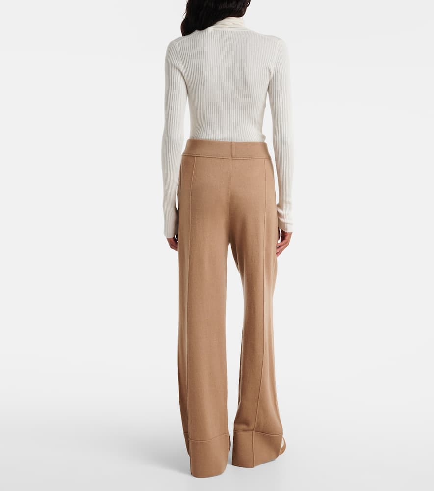 High-rise wool and cashmere wide-leg pants