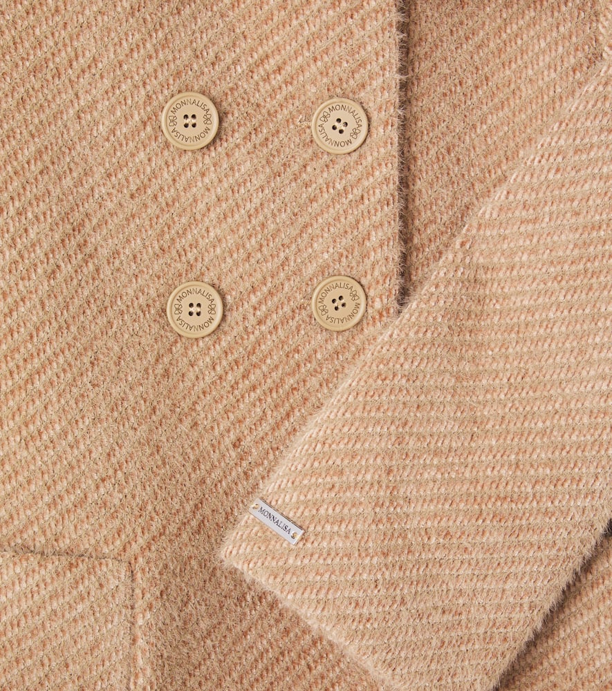 Floral-appliqué coat