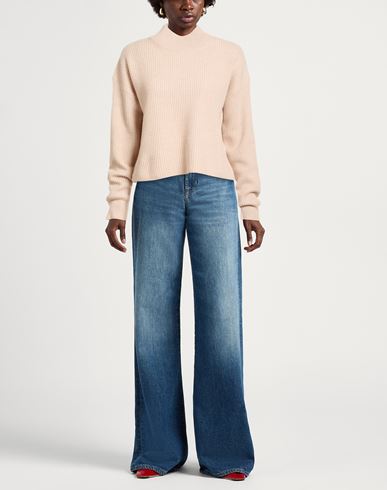Woman Turtleneck Beige Size M Wool, Cashmere