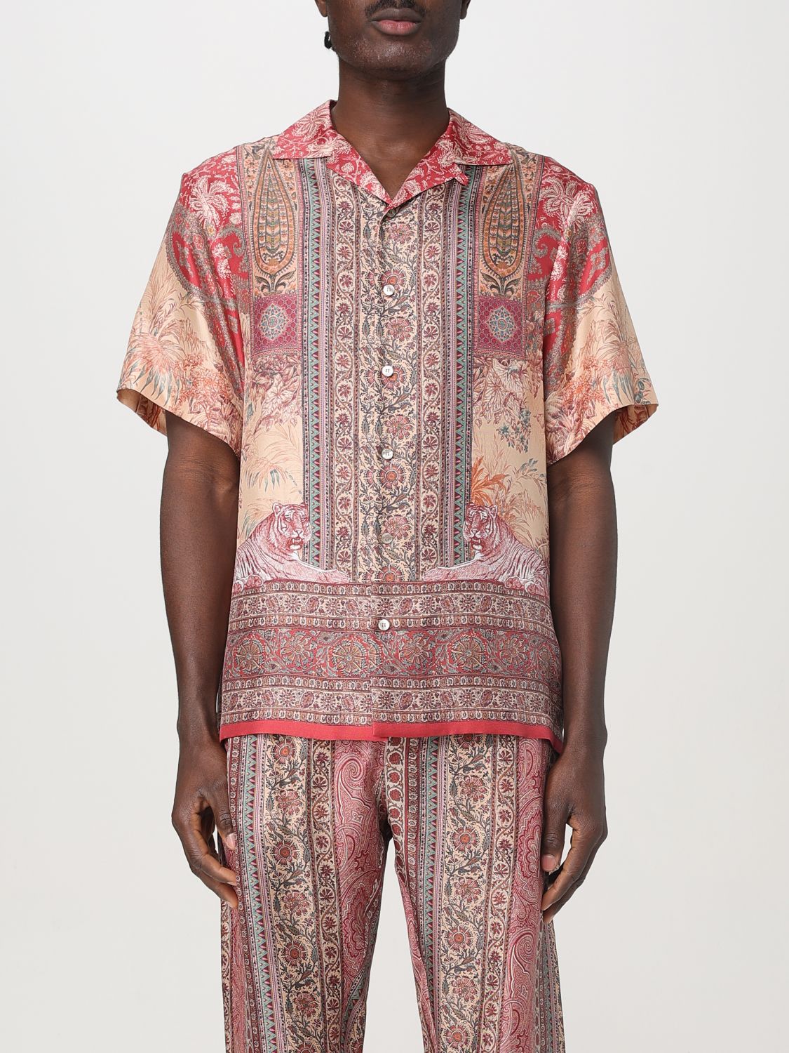 Paisley-print shirt - Neutrals