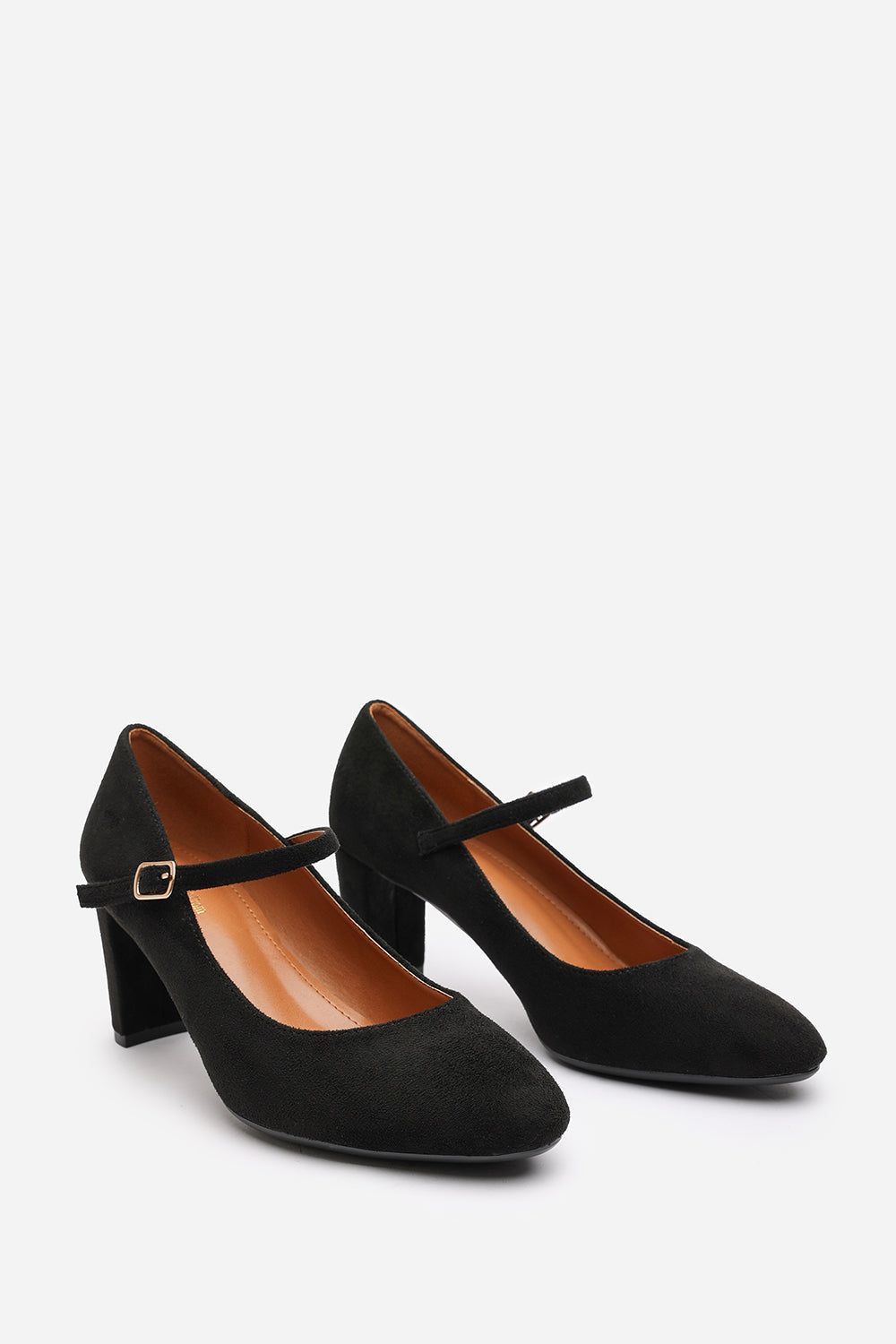Where's That From 'verina' Wide Fit Mary Jane Buckle Strap Court Shoes In Black