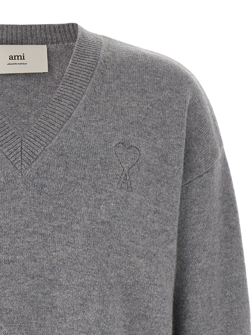 Puff Logo Patch Sweater Sweaters And Cardigans Gray