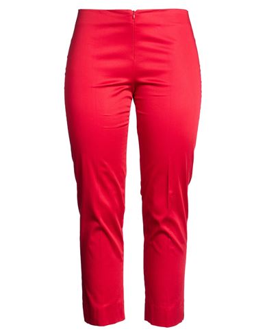 Woman Pants Red Size 12 Cotton, Elastane