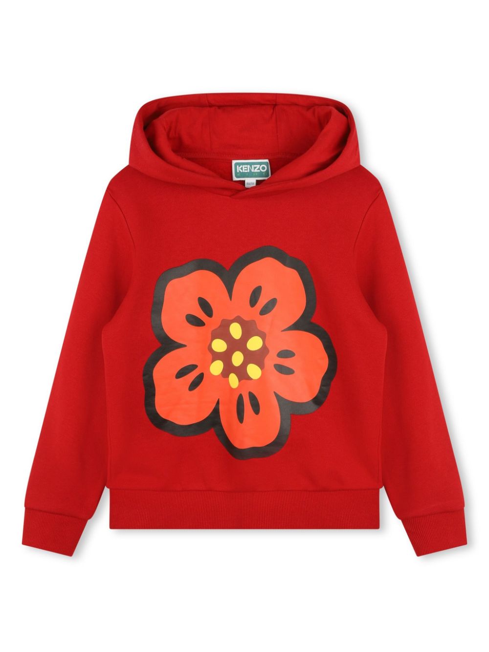Boke Flower-print cotton hoodie - Red