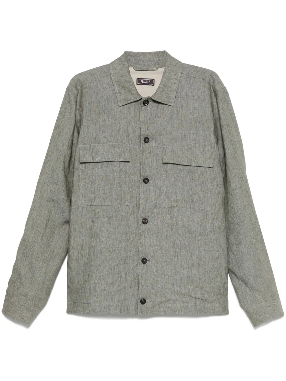 Linen Mélange-Effect Shirt Jacket — Grey