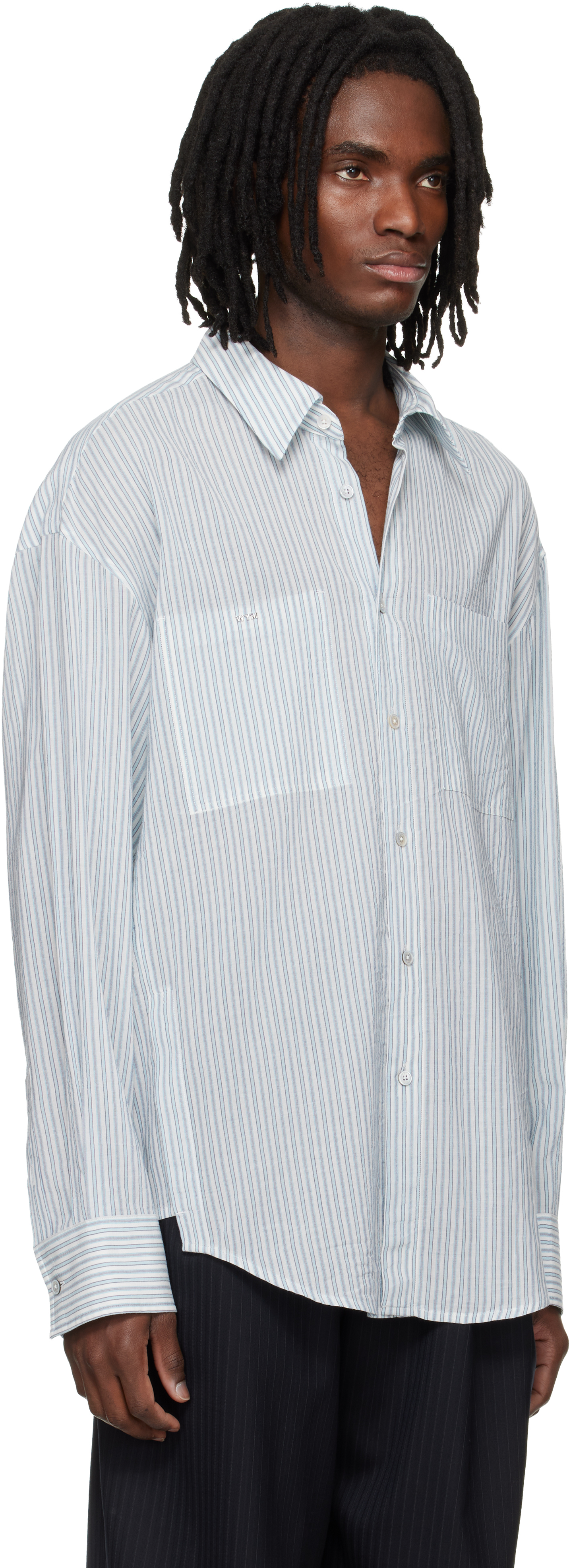Blue Stripe Back Logo Shirt