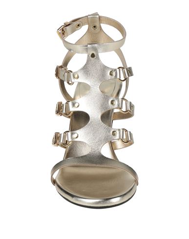 Woman Sandals Platinum Size 10 Leather