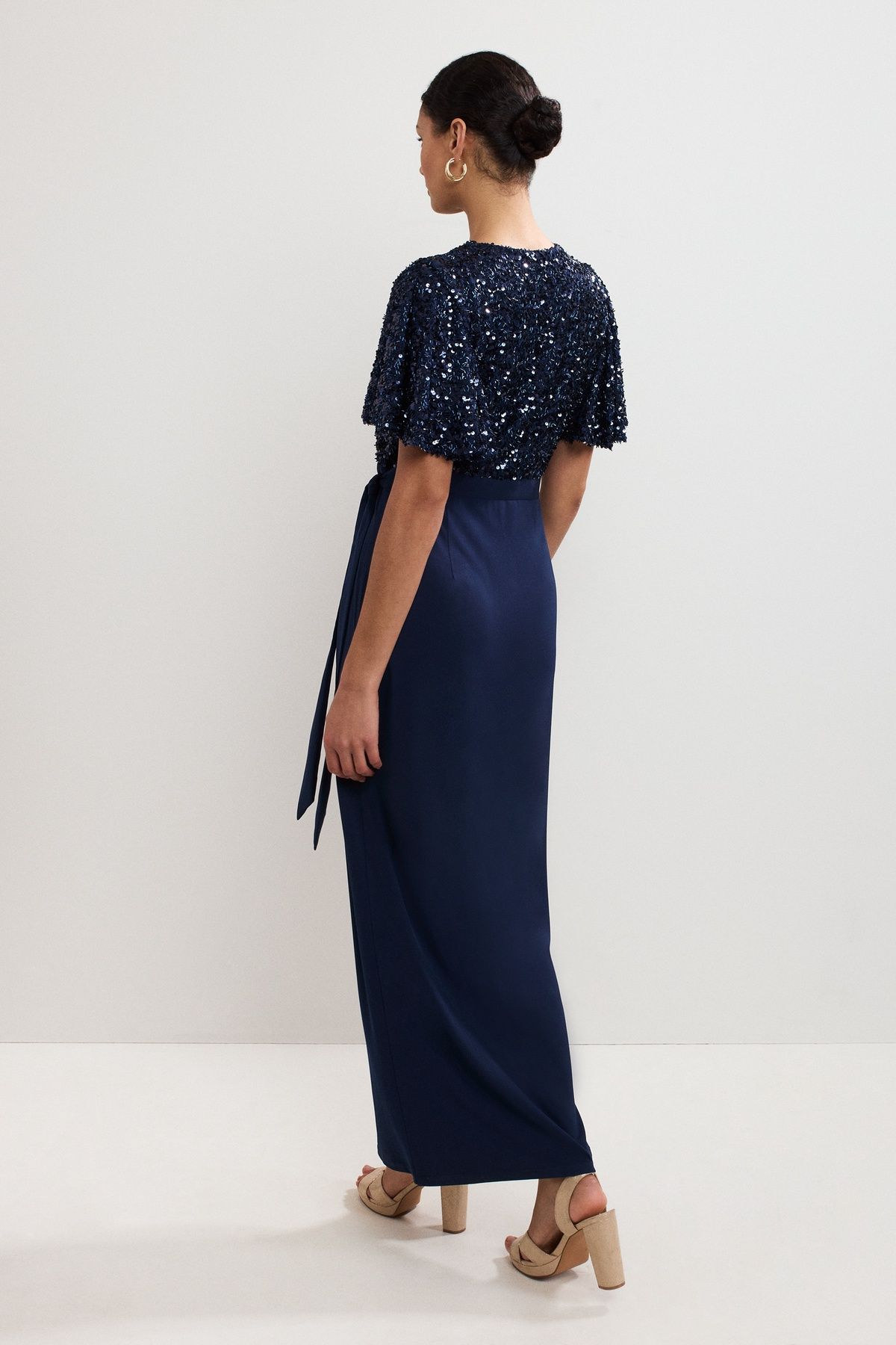 Phase Eight Women's Janessa Sequin Wrap Maxi Dress in Dark Navy