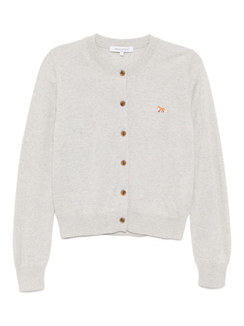 Baby Fox Wool Cardigan — Light Grey