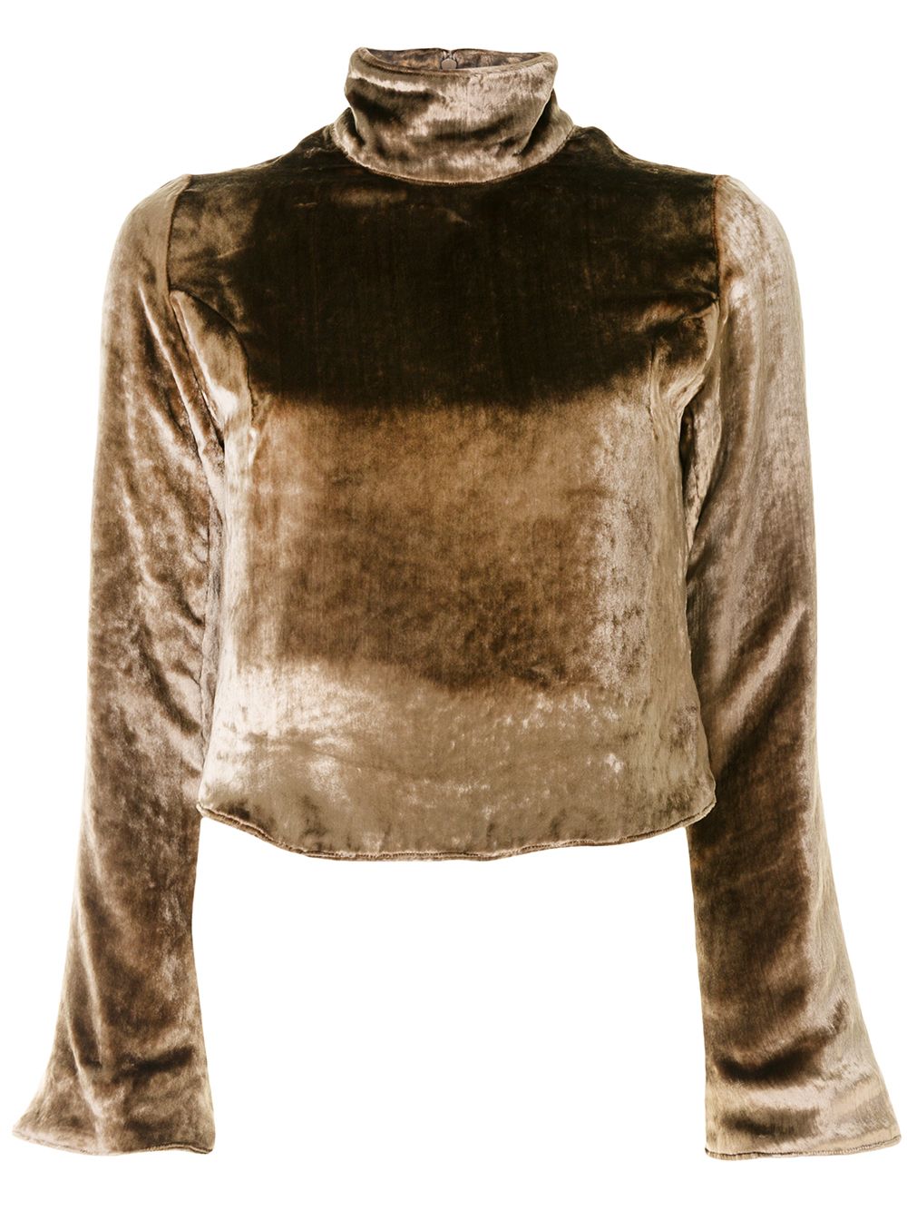Velvet cropped sweatshirt - Brown