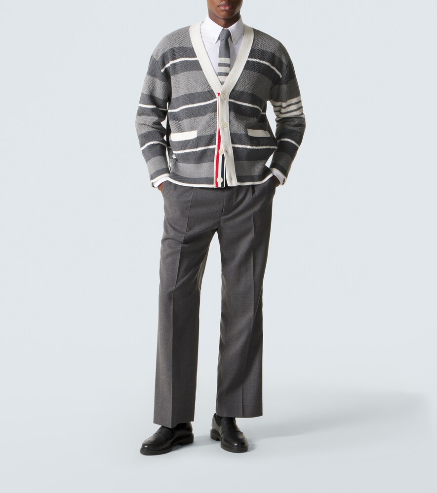 Striped cotton cardigan