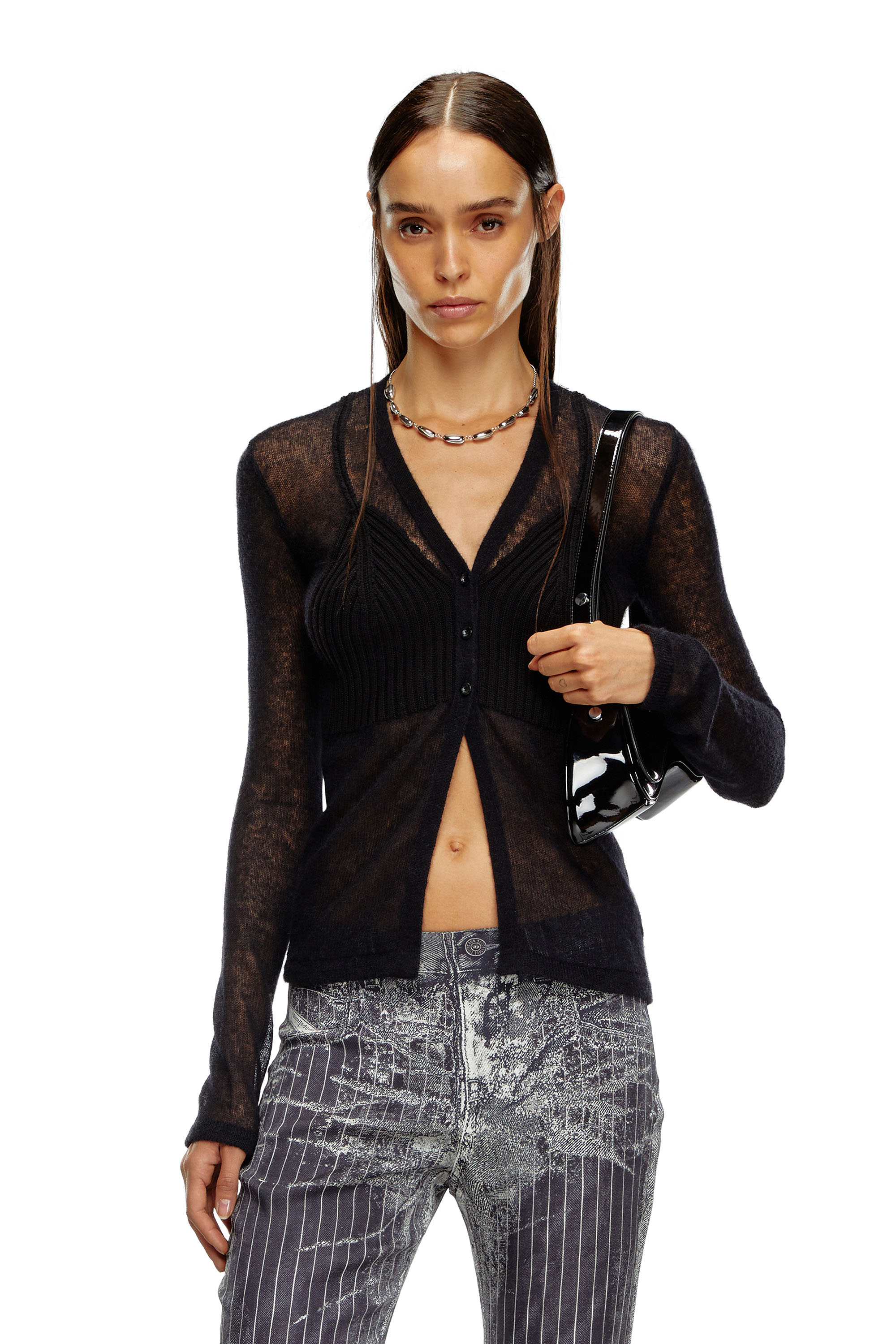 M-arina Semi-transparent Cardigan With Bralette