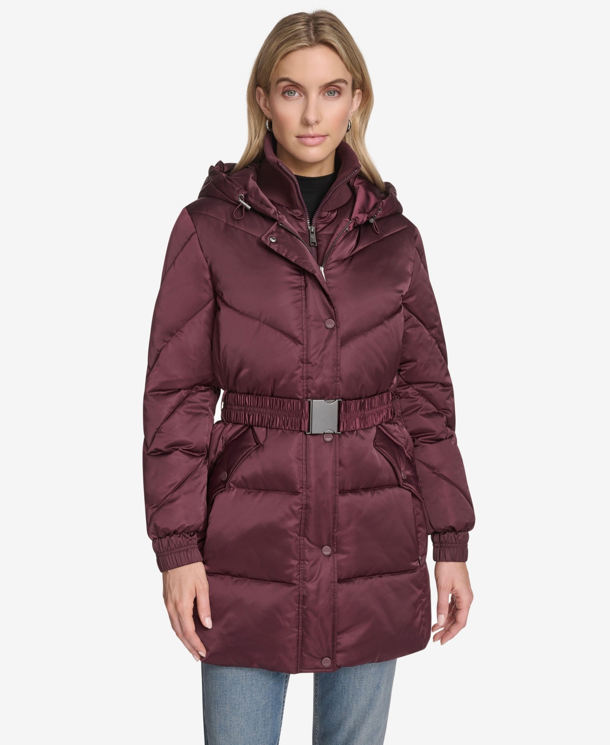 Women's Mallee Belted Parka - Aubergine