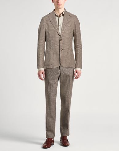 Man Blazer Brown Size 40 Linen, Virgin Wool