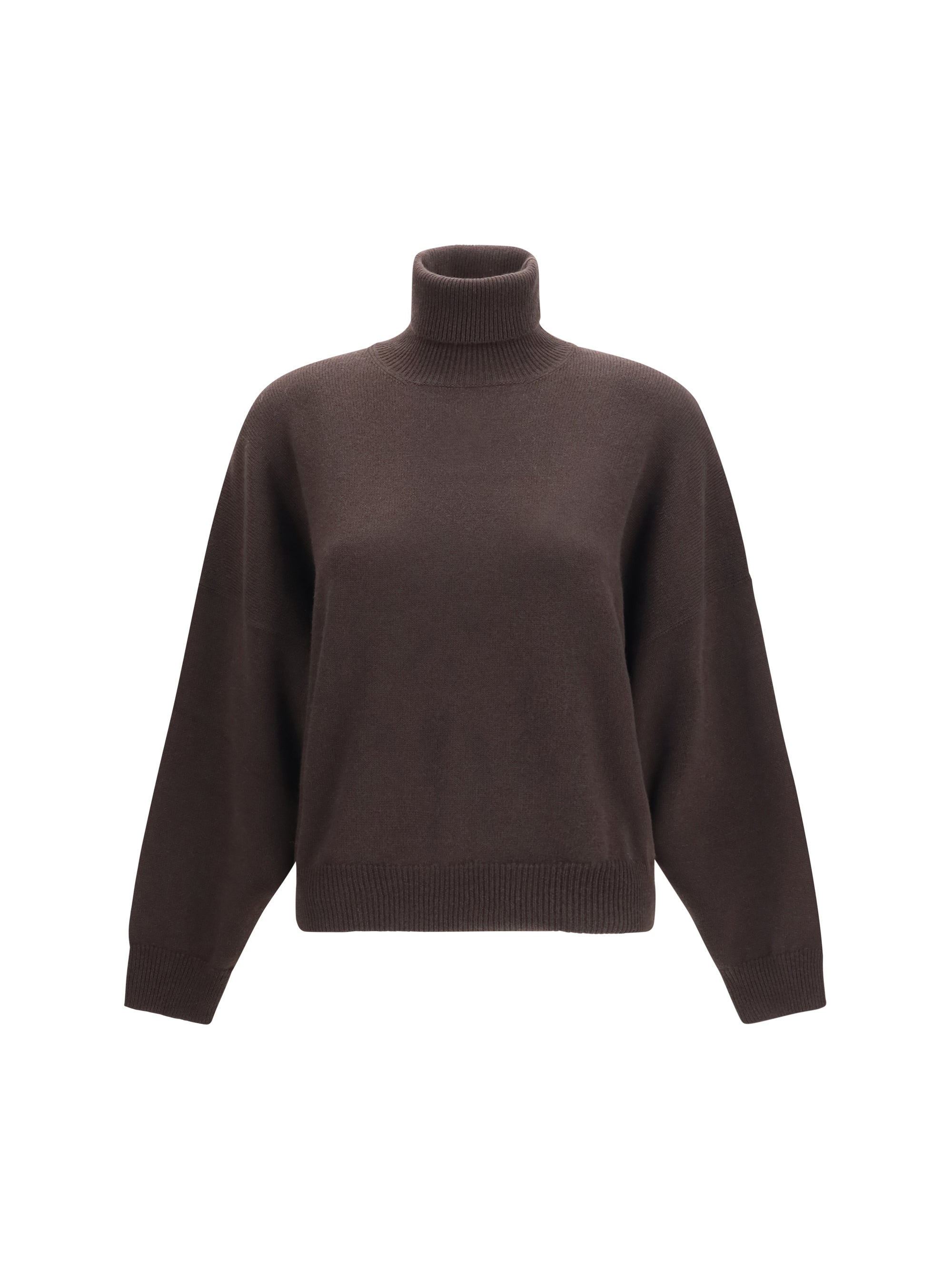 Cashmere Turtleneck Sweater — Brown