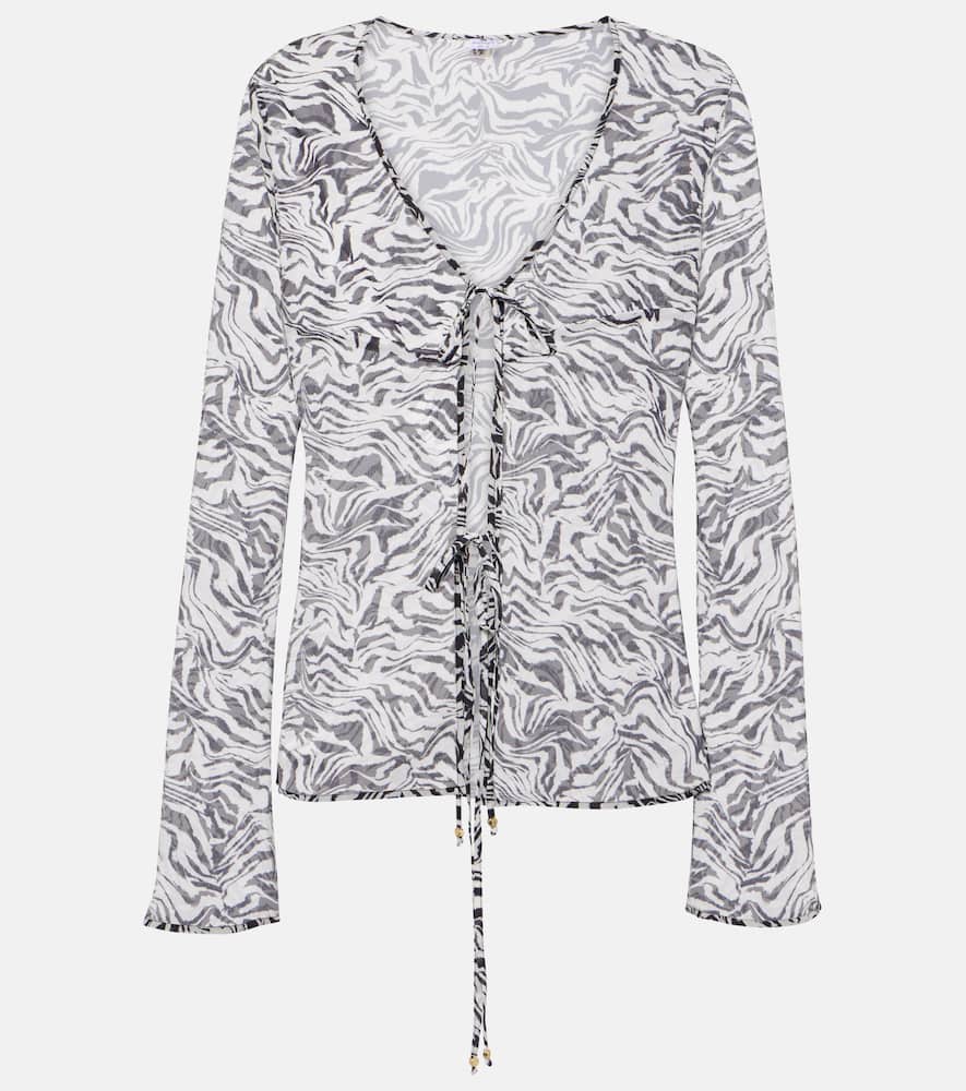 Vanessa zebra-print beach cover-up