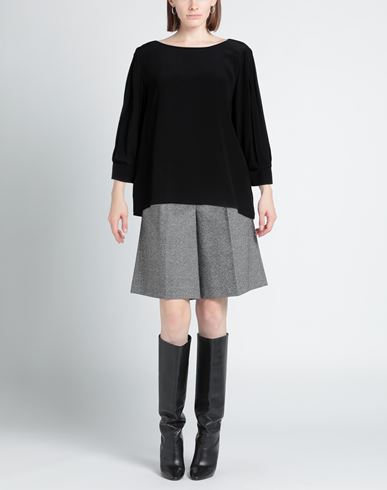 Caractère Woman Top Black Size 10 Acetate, Silk