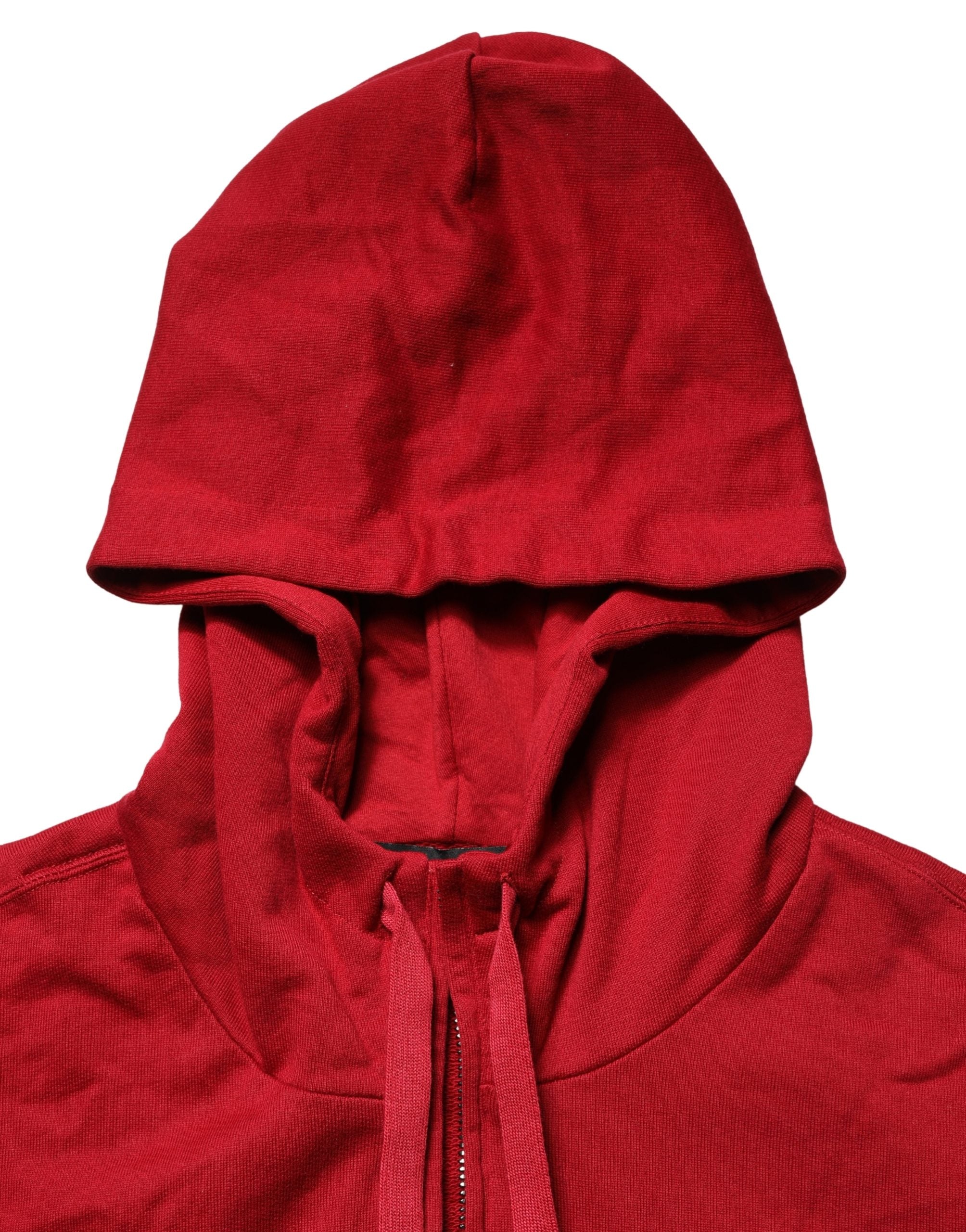 Cotton Full-Zip Hoodie — Red