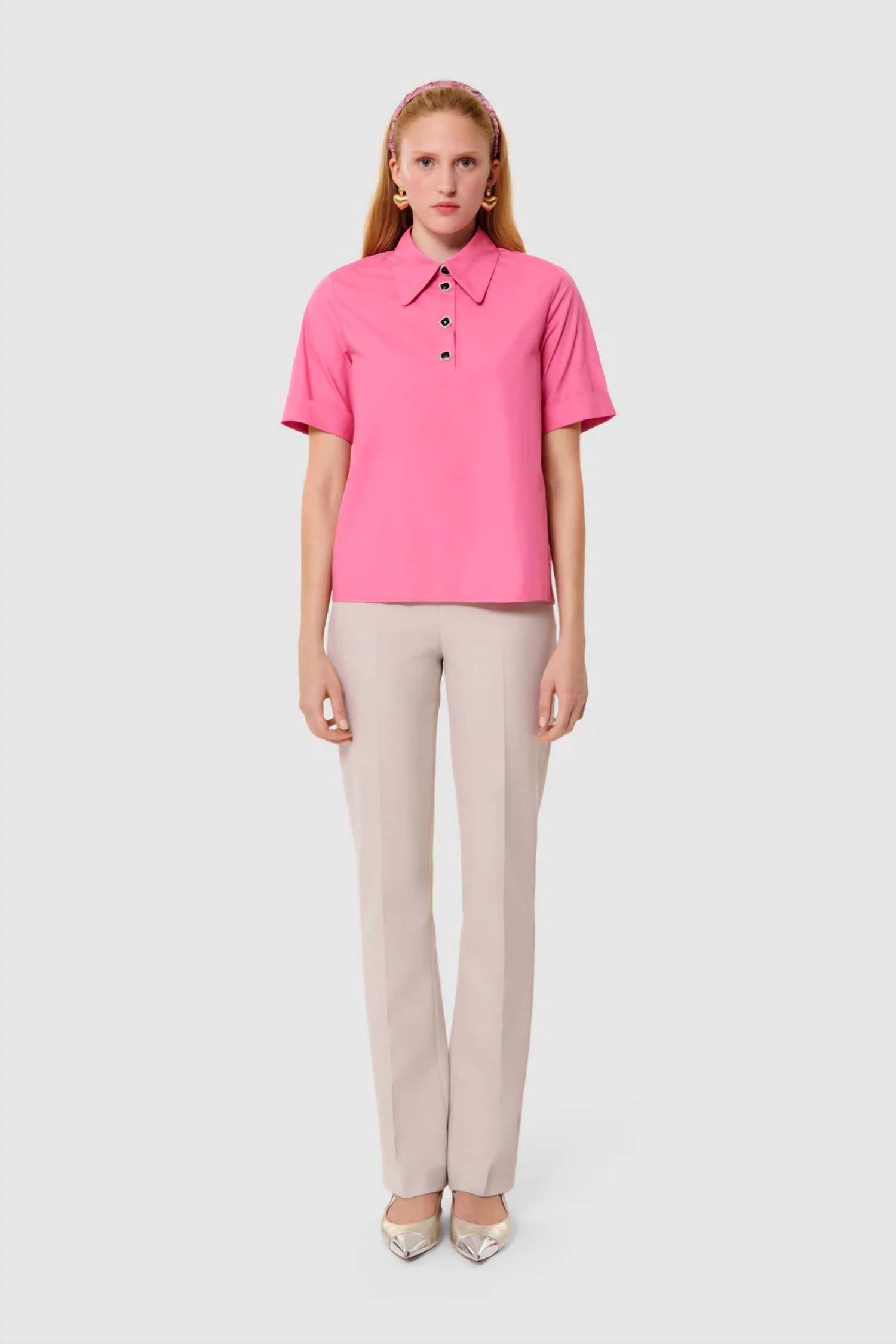 Tonella Short Sleeve Top In Rose