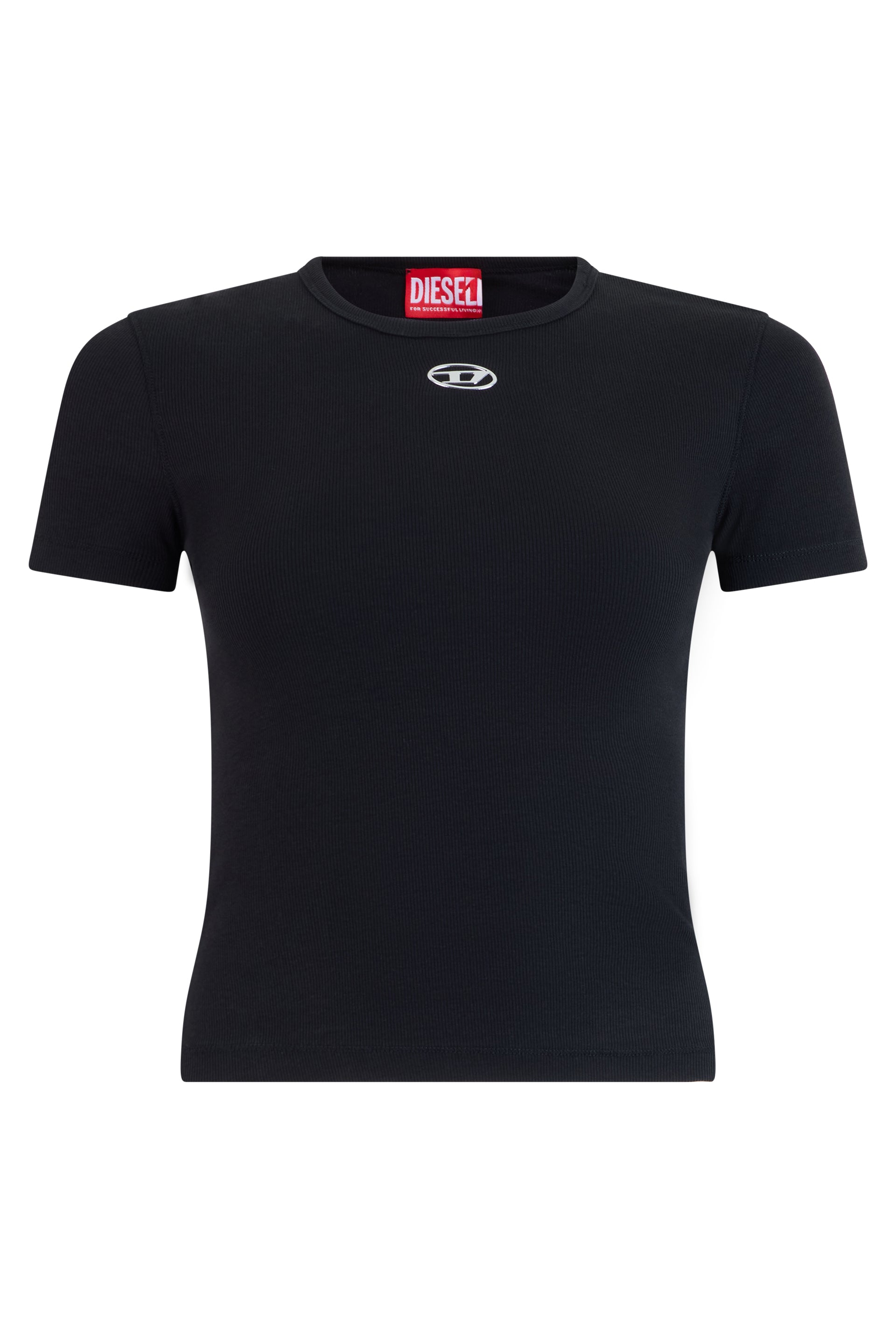Oval D Logo Stretch Cotton T-Shirt — Black