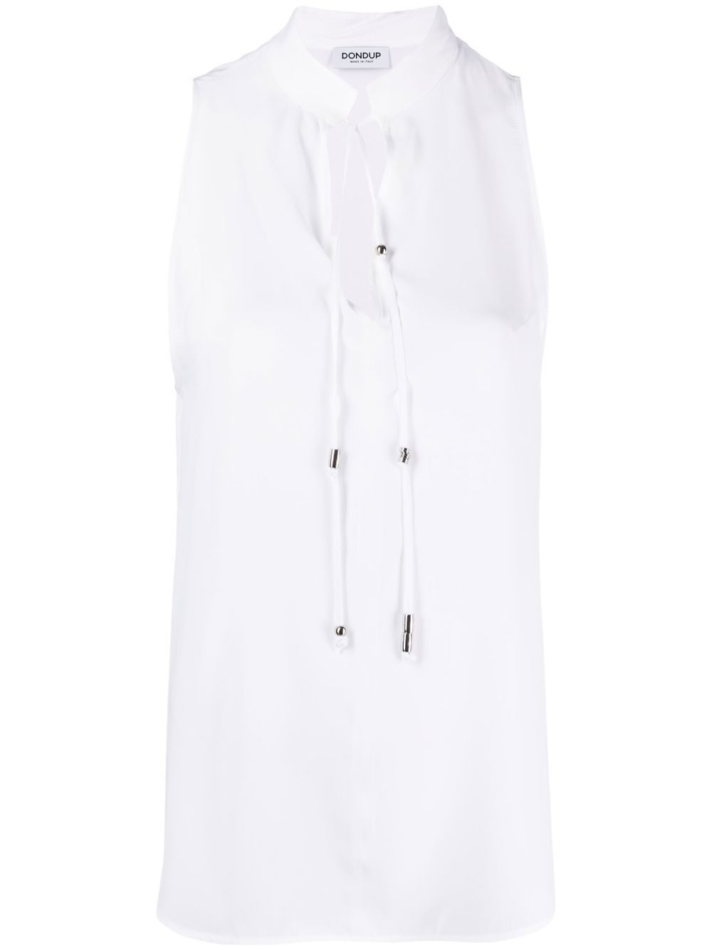 Keyhole-neck sleeveless dress - White
