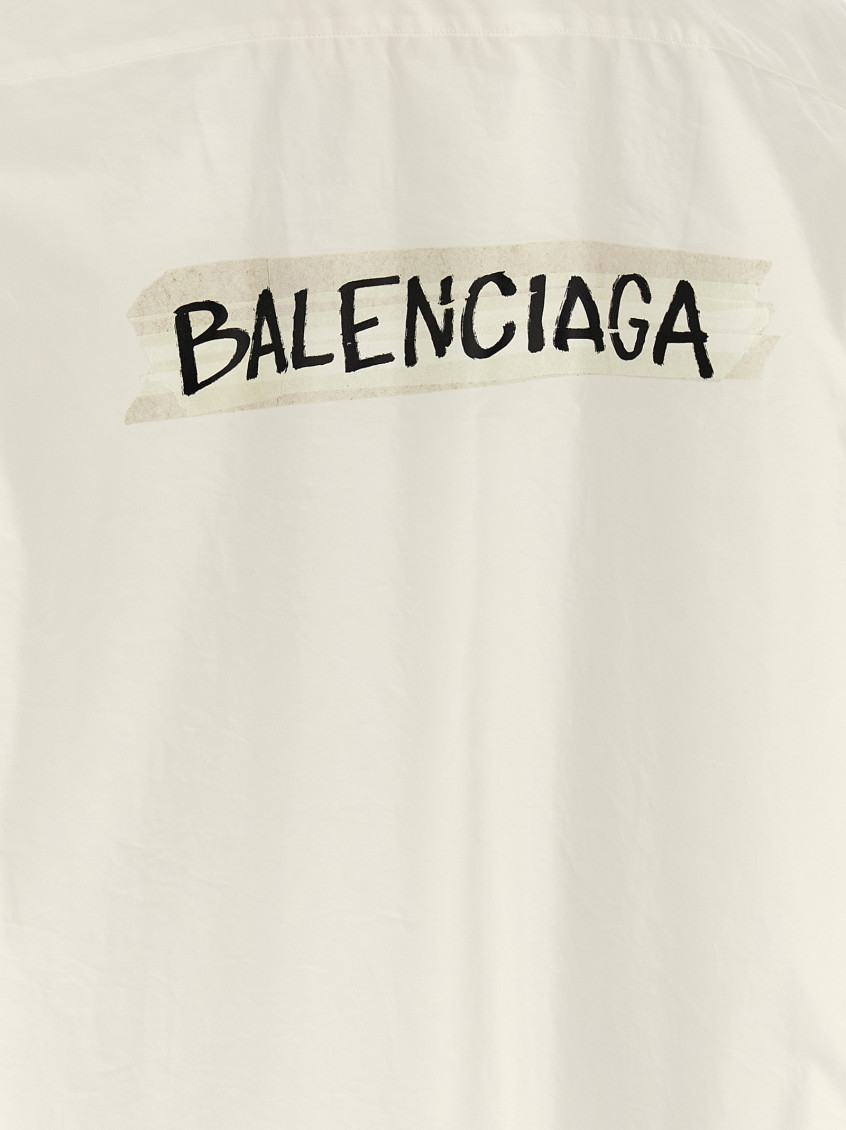 Balenciaga - short sleeve silk blend button down shirt