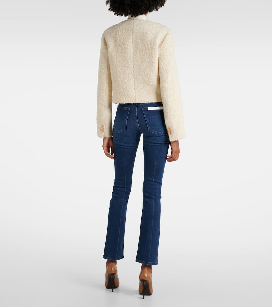 Cropped cotton and wool jacket