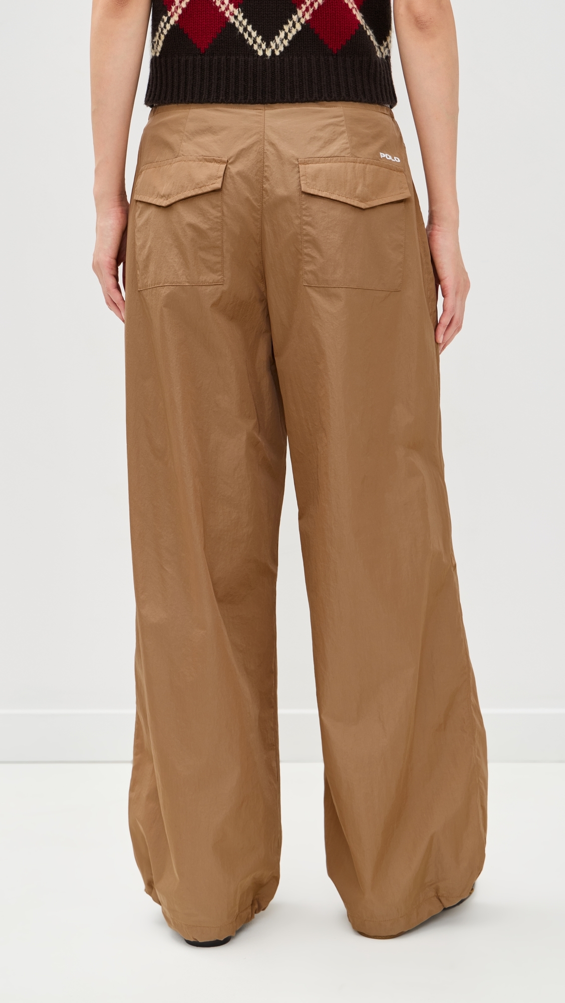 Eco Nylon Taffeta Woven Standard Pants Cafe Tan