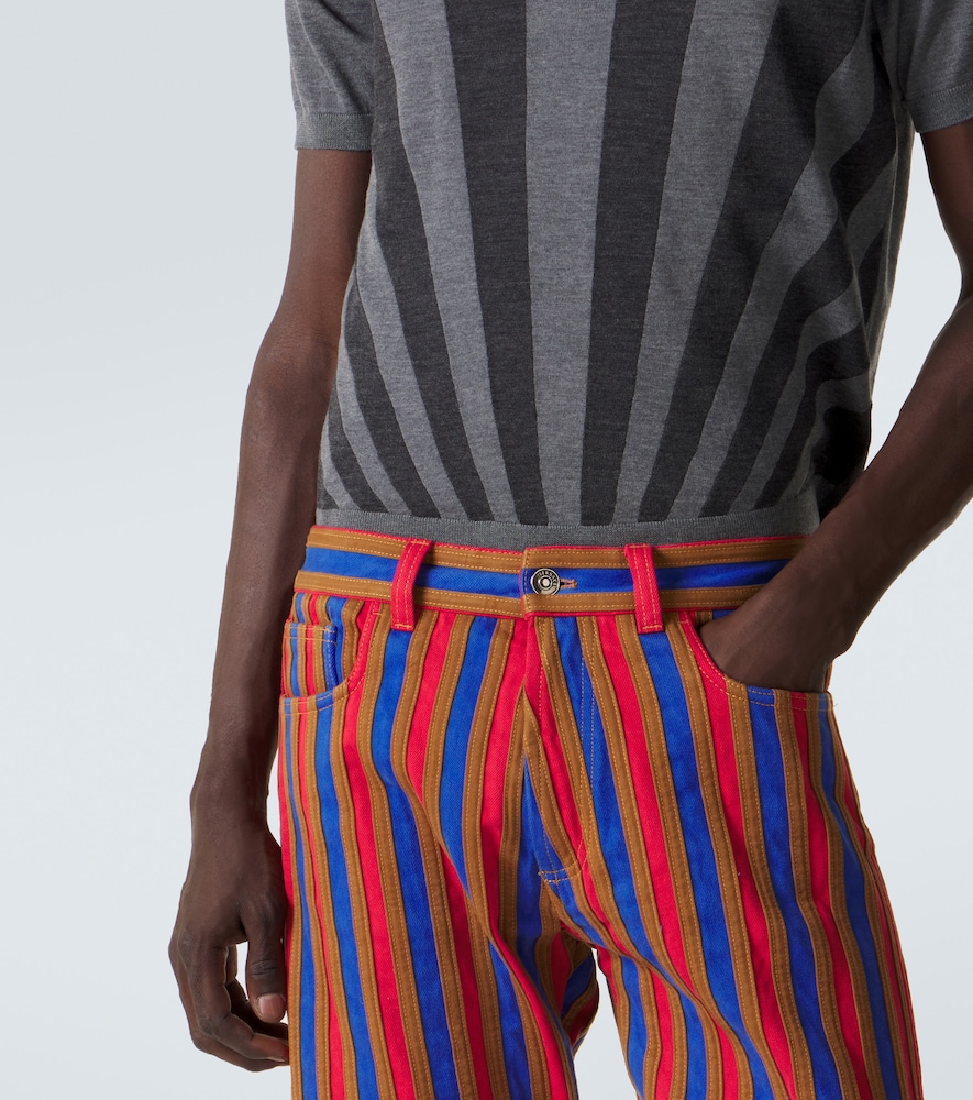 Striped straight jeans
