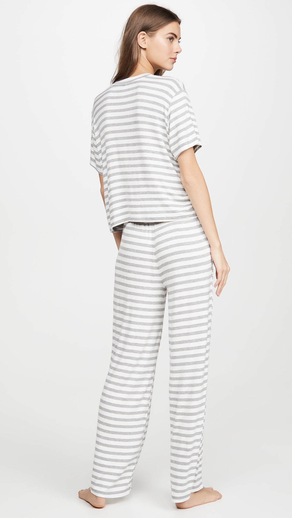 All American Pajama Set Ivory Stripe