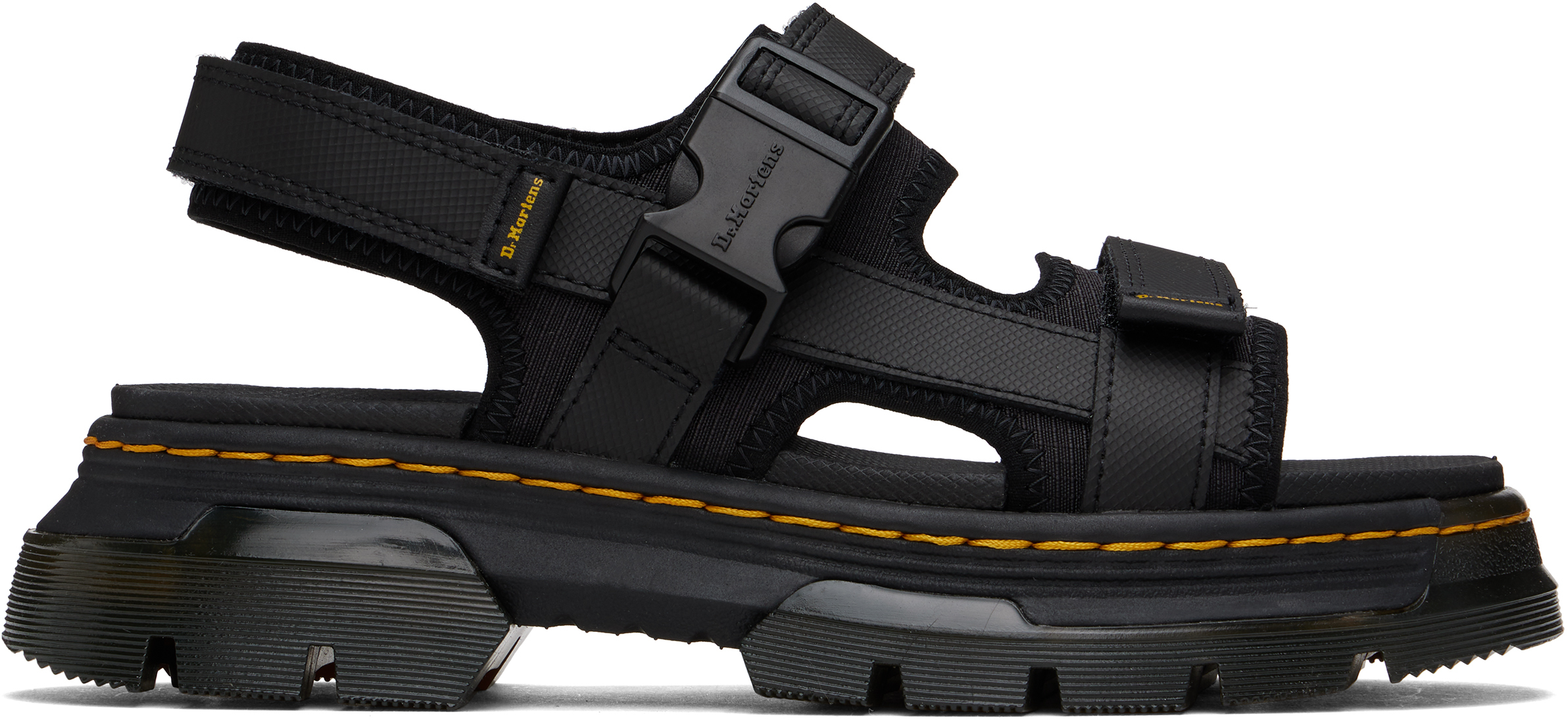 Dr. Martens Black Forster Poly Webbing Sandals
