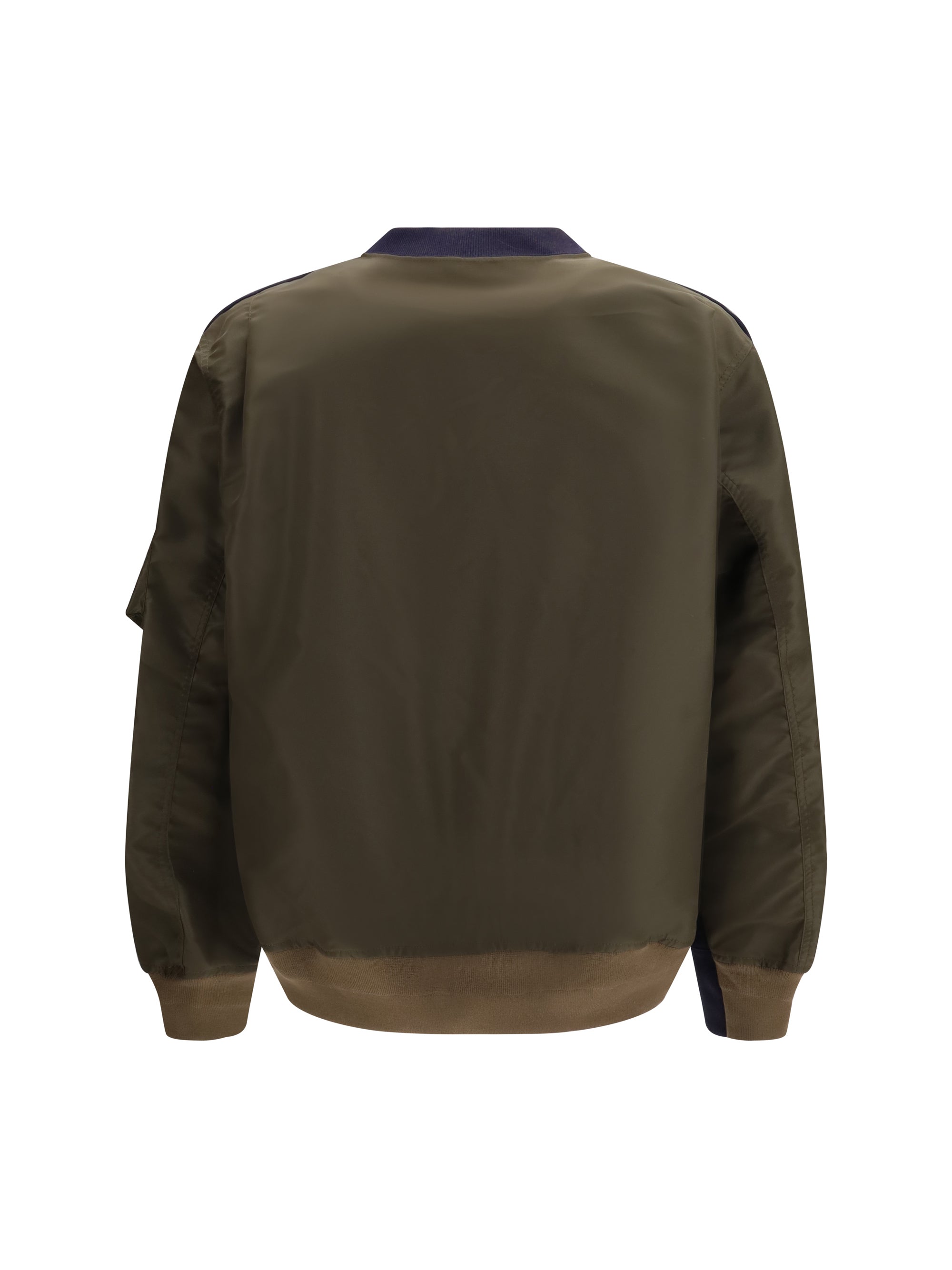 Paneled Cotton Sweatshirt — Navy