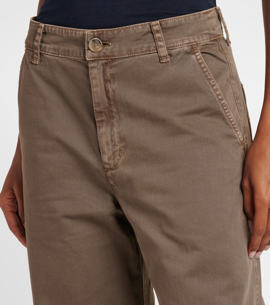 Alexis cotton twill barrel-leg pants