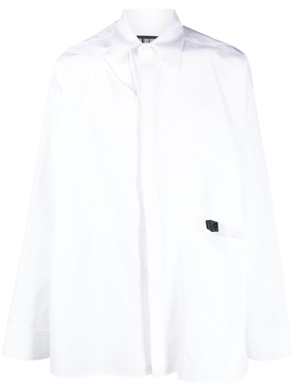 Cut-out detailing cotton shirt - White