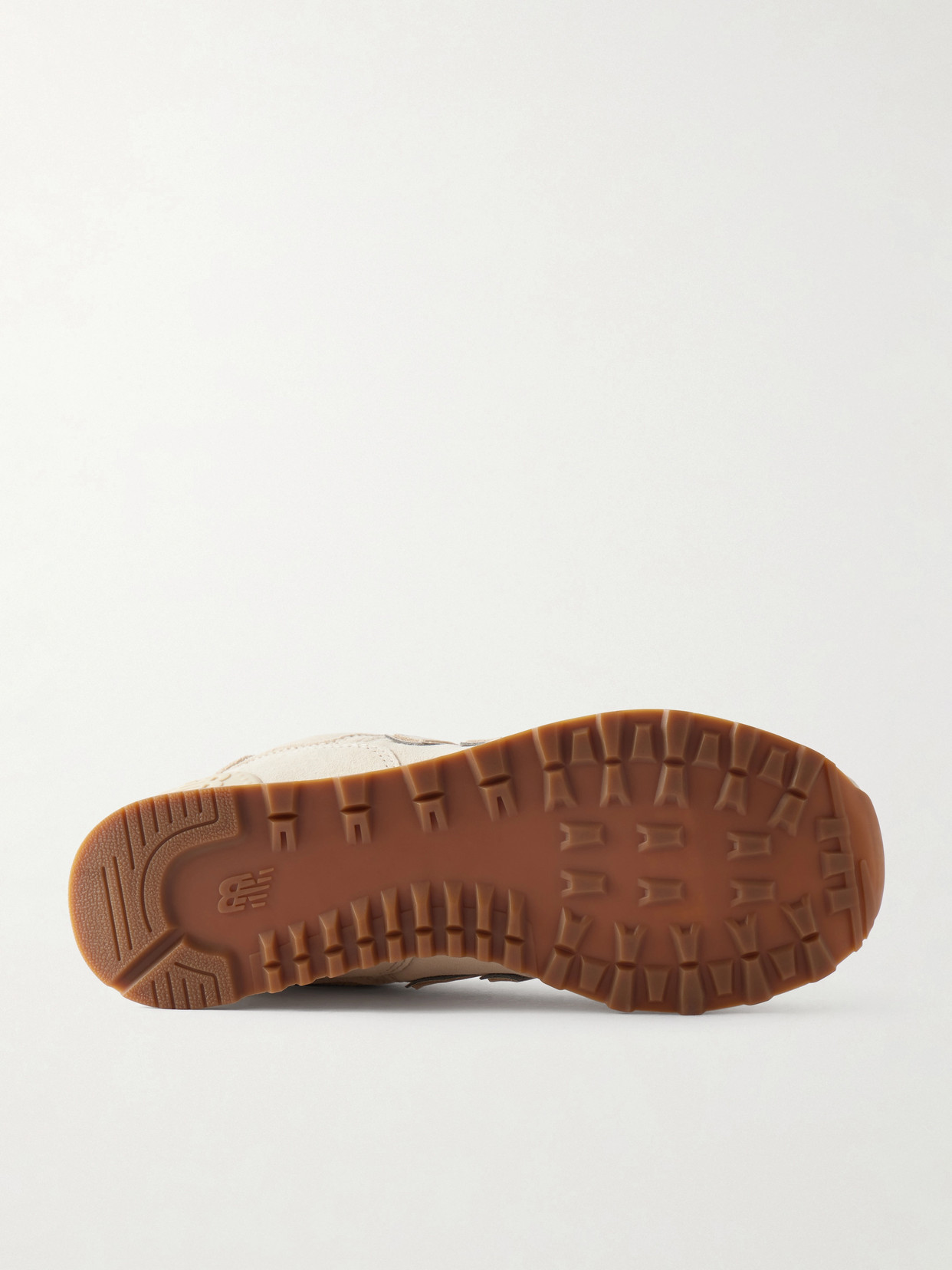 574 Leather-trimmed Suede Sneakers - Neutrals